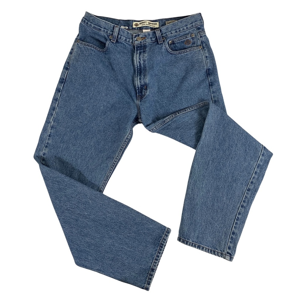 Harley Davidson Traditional Medium Wash Jeans Men's Size 36 Y2K 90s Grunge Biker